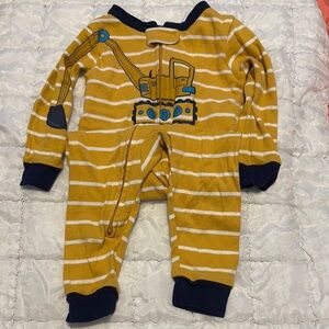 Carter's Yellow and Blue Footies with Construction Design